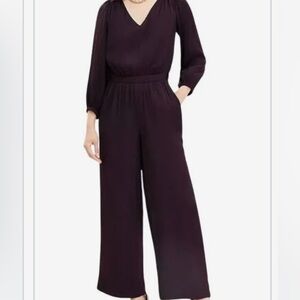 Loft Dark Purple Drape Jumpsuit